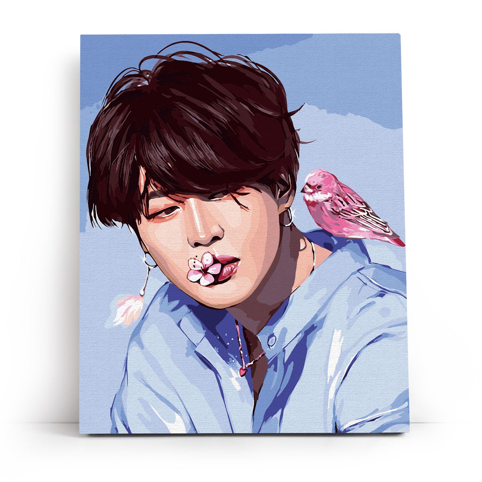 Jimin with a bird