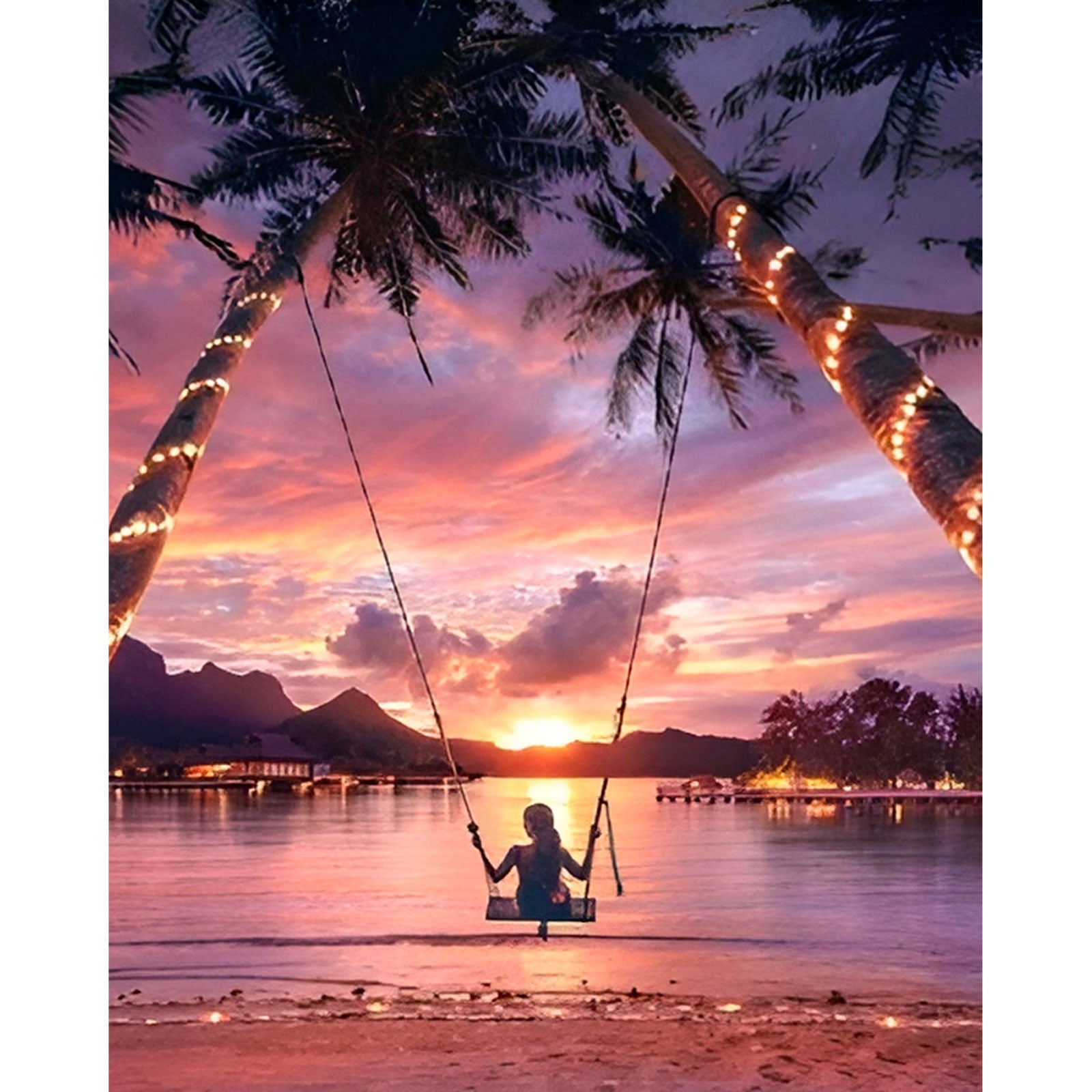 Swing in sunset