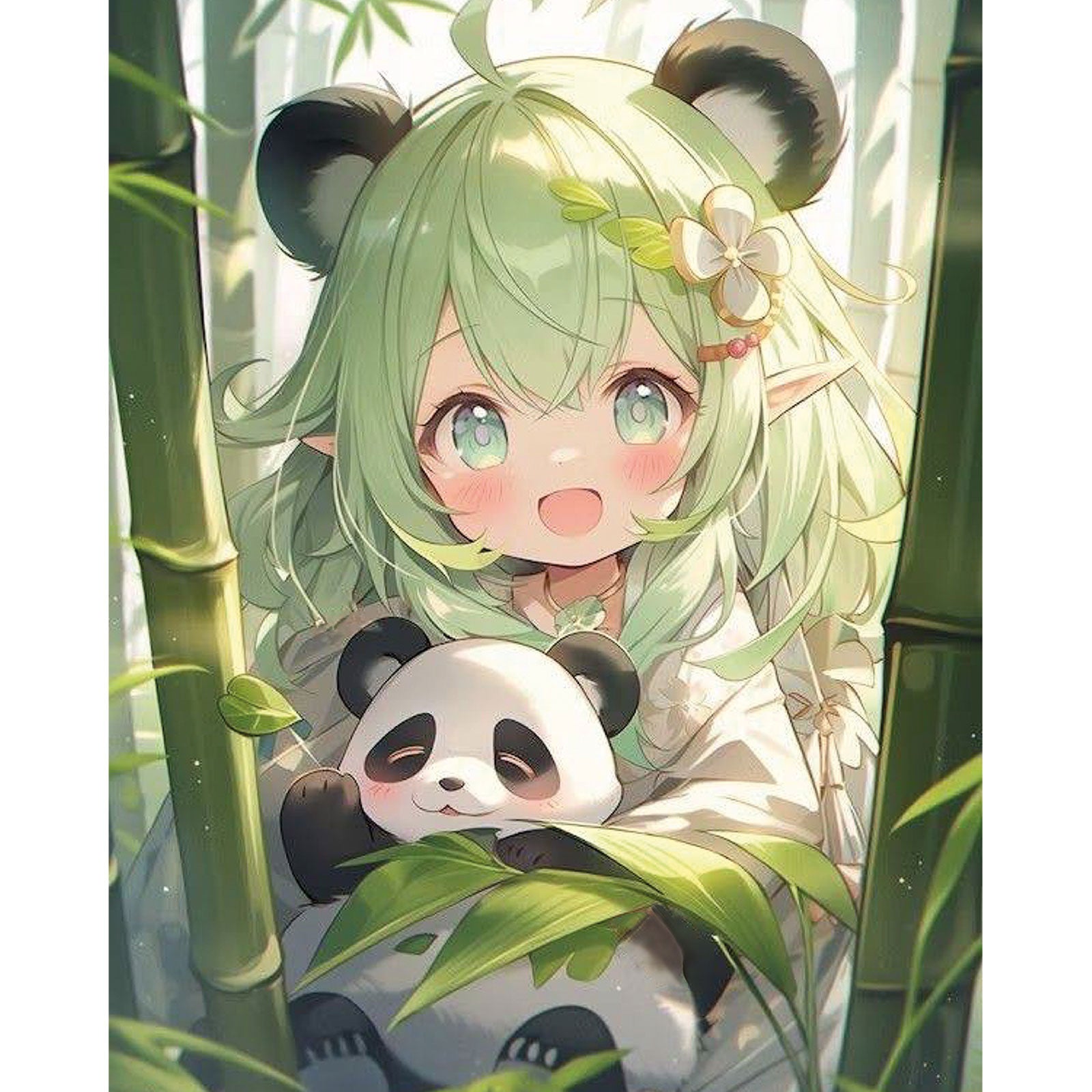 A girl with a panda