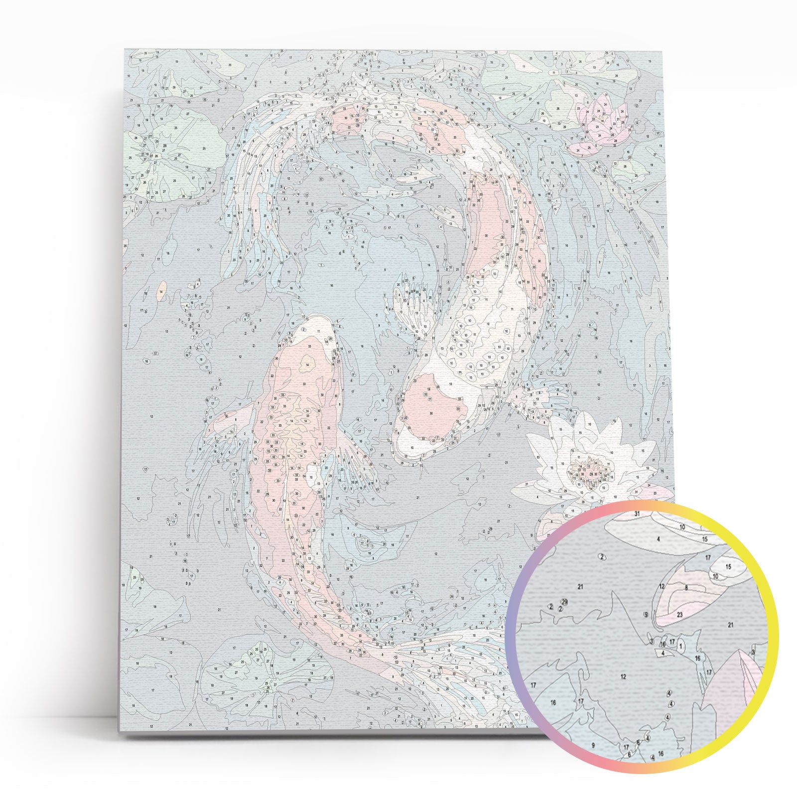 Koi Carp Among Lotuses